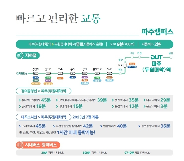 응급구조과에  오는 편리한교통 대표이미지