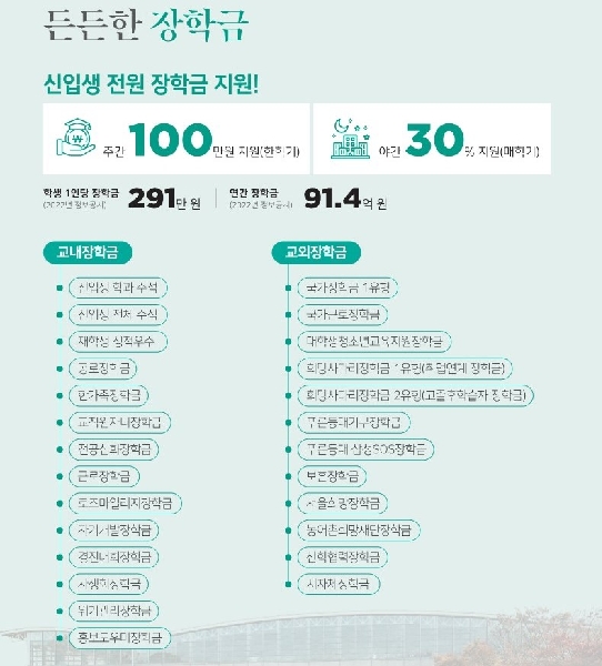 두원공대 재활운동과학과 든든한 장학금 대표이미지